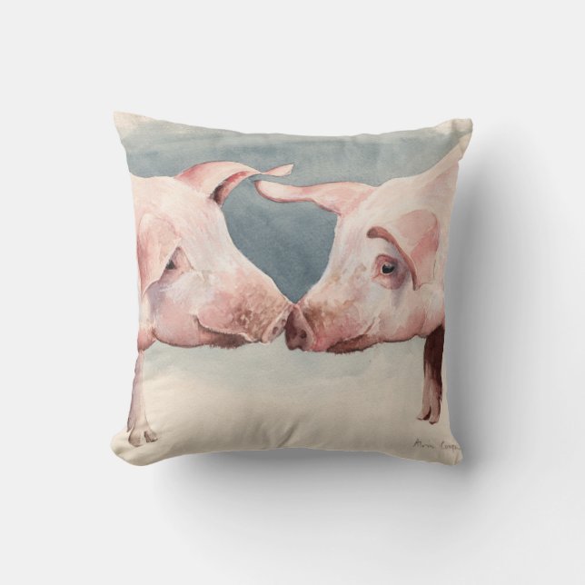 Two Little Piggies 2012 Throw Pillow (Front)