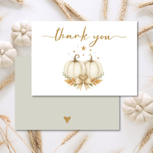 Two Little Pumpkins Twin Baby Shower Thank You Card