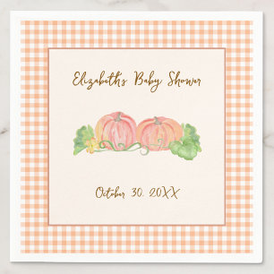 Two Little Pumpkins Twins Autumn Baby Shower  Napkin