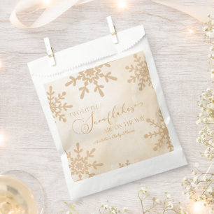 Two Little Snowflakes Winter Twins Baby Shower Favour Bag