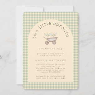 Two Little Sprouts are on the Way Baby Shower  Invitation
