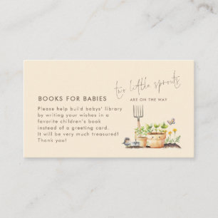 Two Little Sprouts Books for Baby Shower Enclosure Card