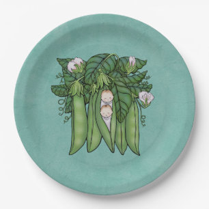 Two Little Sweet Peas Twins Multiples Paper Plate