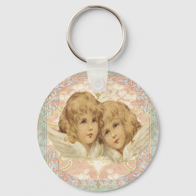 Two Little Vintage Angels Keychain (Front)