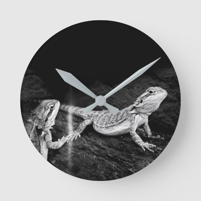 Two Lizards Round Clock (Front)