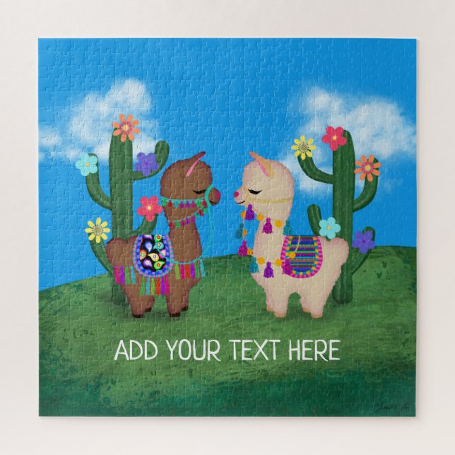 Two Llamas Cute Jigsaw Puzzle (Vertical)