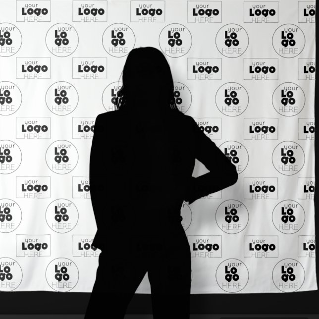 Two Logo Step and Repeat Photo Booth Backdrop Tapestry (Creator Uploaded)