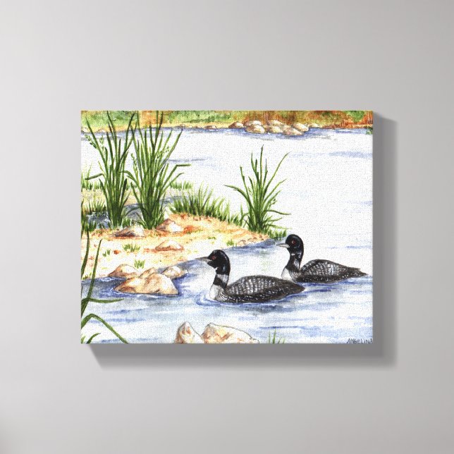 Two loons canvas print (Front)