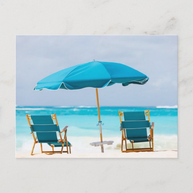 Two lounges on the ocean beach postcard (Front)