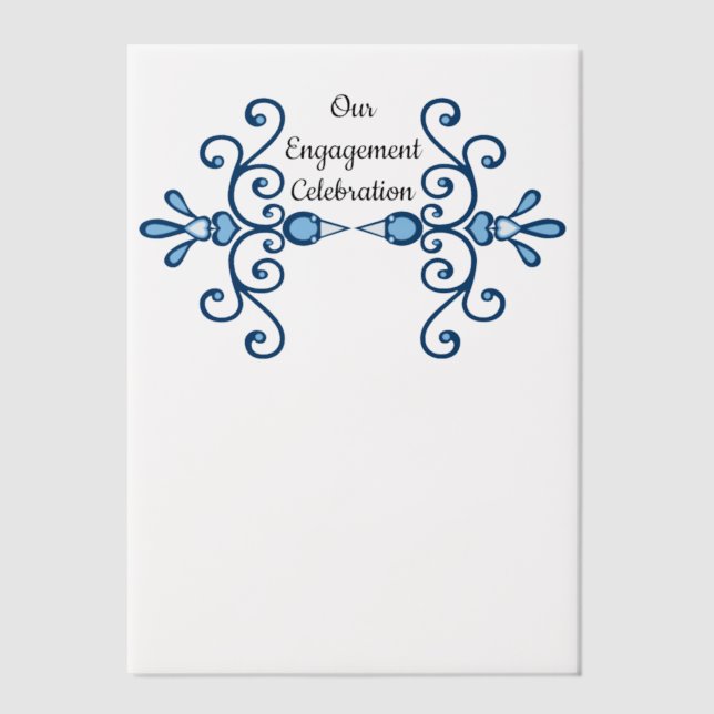 Two Love birds Engagement Party Vellum Invitations (Front)