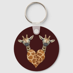 Two Lovely Giraffes Keychain