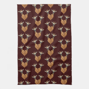 Two Lovely Giraffes Kitchen Towel