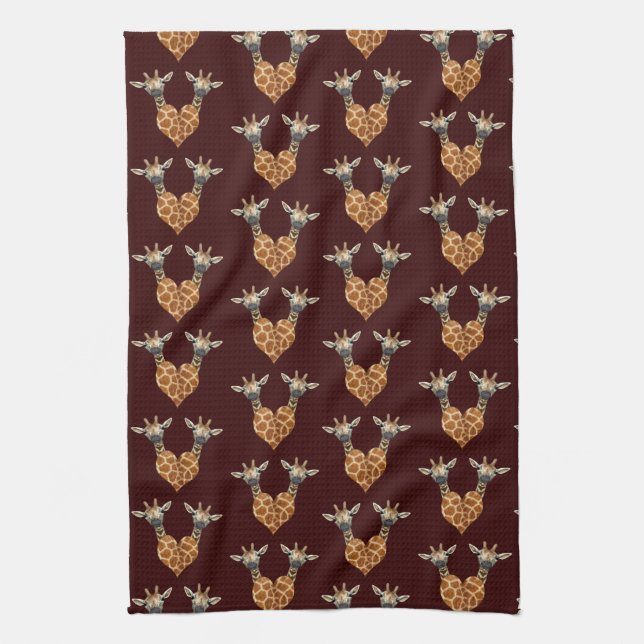 Two Lovely Giraffes Kitchen Towel (Vertical)