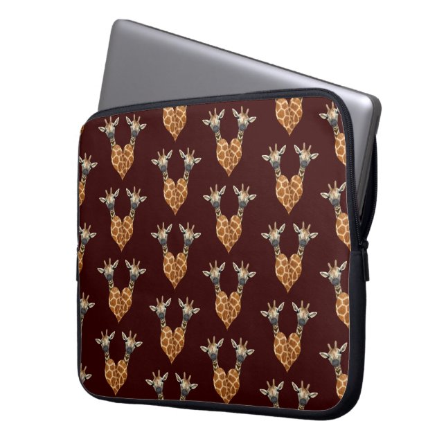 Two Lovely Giraffes Laptop Sleeve (Front Left)