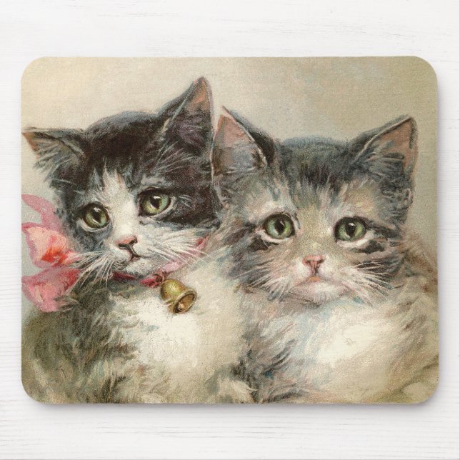 Two lovely Victorian kittens. Mouse Pad (Front)