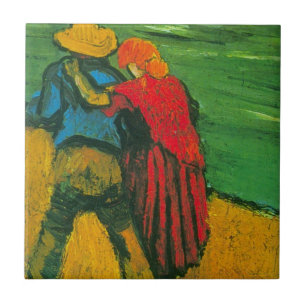 Two Lovers by Vincent van Gogh Tile