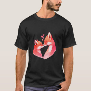 Two Loving Foxes In Love Heart Valentine's Day Fox T-Shirt
