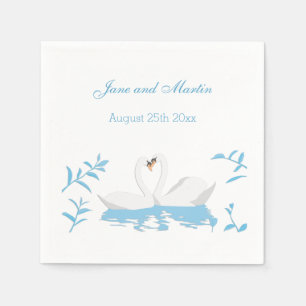 Two loving swans napkin