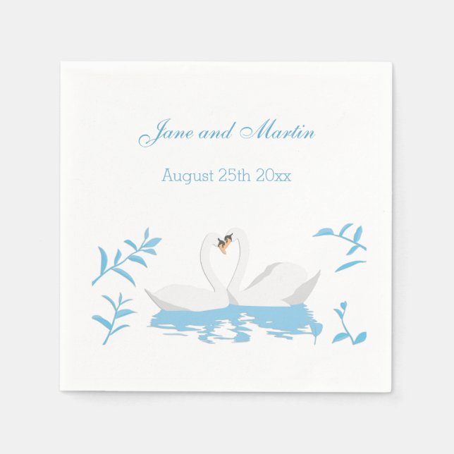 Two loving swans napkin (Front)