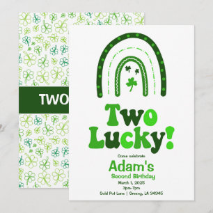 Two Lucky Shamrock Birthday Invitation