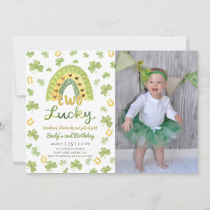 Two Lucky St Patrick's 2nd Birthday Invitation