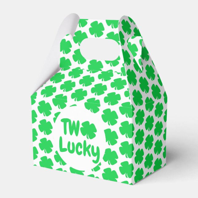 Two Lucky St Patrick's Day 2nd Birthday Favor Box (Front Side)