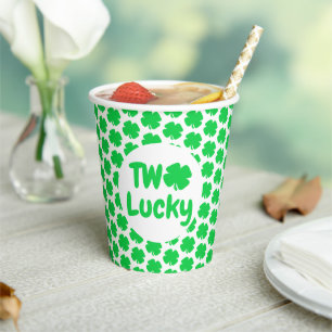 Two Lucky St Patrick's Day 2nd Birthday Paper Cups