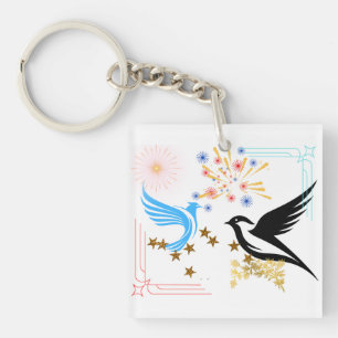 Two Majestic Birds Keychain