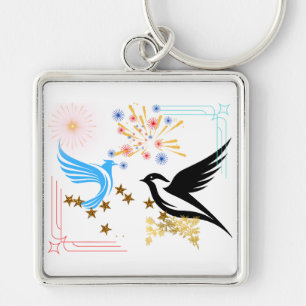 Two Majestic Birds Keychain