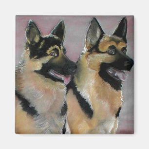 Two Majestic K9 German Shepherd Breed Canine Magnet