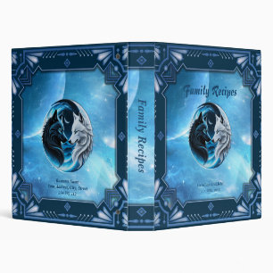 Two majestic wolf heads binder