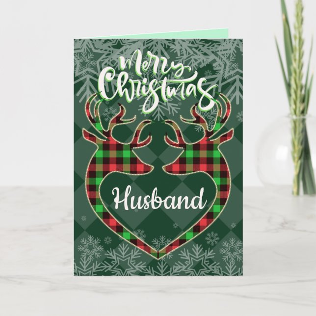 Two Male Deer for Husband/Boyfriend Christmas Card (Front)