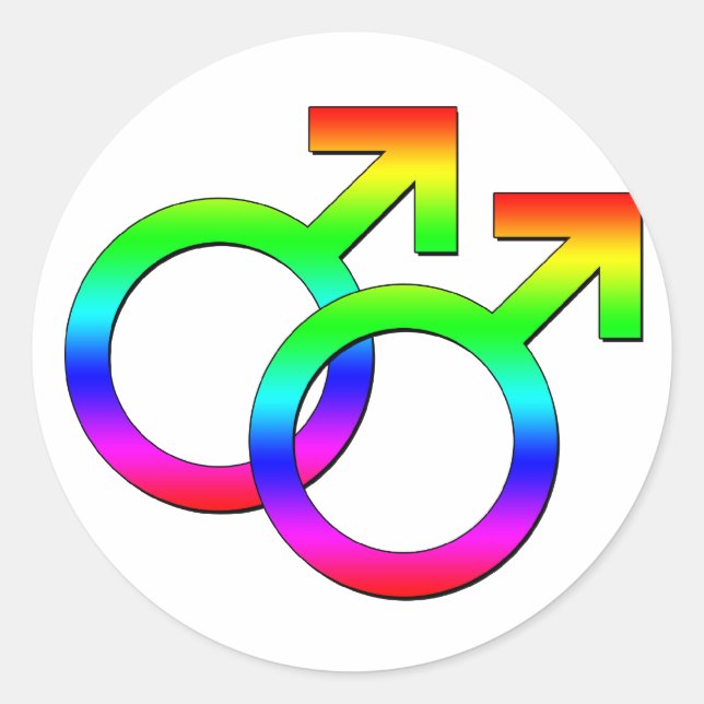 Two Male Signs Sticker (Front)