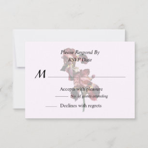 Two Maroon and Yellow Irises RSVP Card