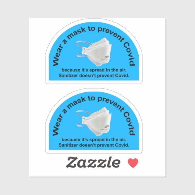 Two mask instead of sanitizer vinyl stickers (Sheet)