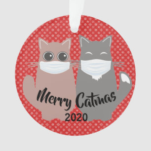 Two Masked Cats 2020 Acrylic Ornament