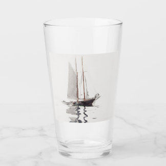 Two-masted Schooner with Dory by Winslow Homer Glass