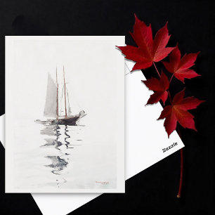 Two–masted Schooner with Dory by Winslow Homer Postcard