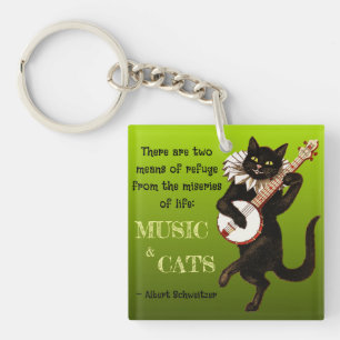 Two Means of Refuge Music Cats Schweitzer Keychain