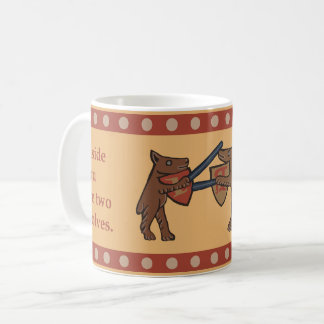Two Medieval Wolves Coffee Mug