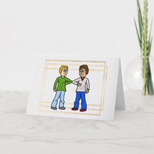 Two Men Elbow Bump Card
