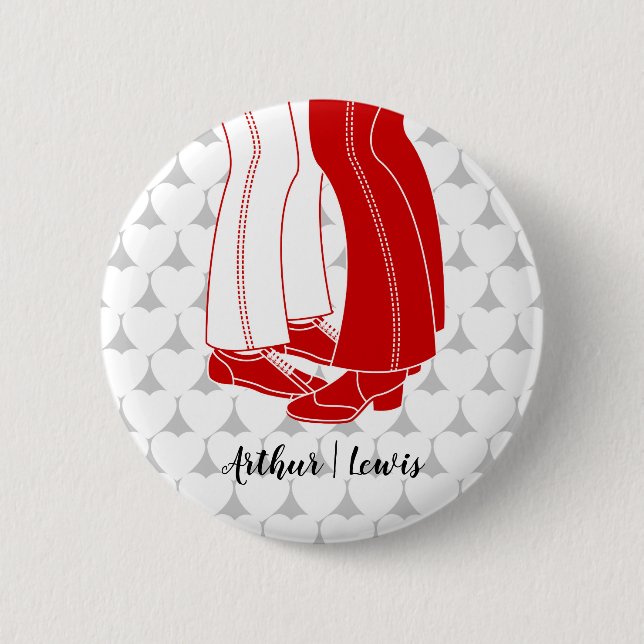 Two men kissing on Valentine's Day 2 Inch Round Button (Front)