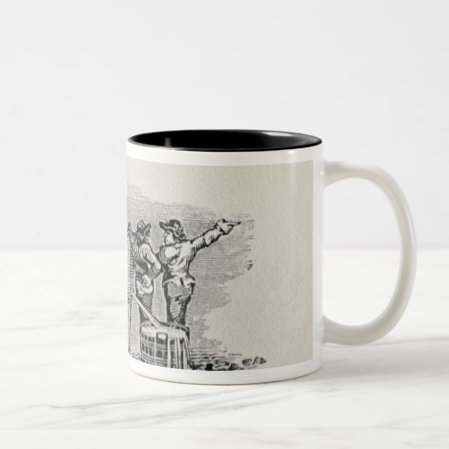 Two Men with a Barrel Cart Two-Tone Coffee Mug (Right)