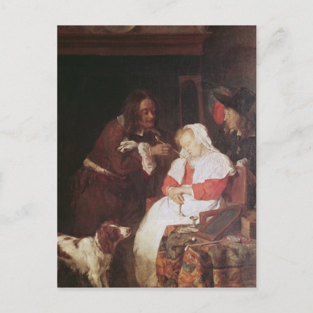 Two Men with a Sleeping Woman, c.1655-60 Postcard (Front)