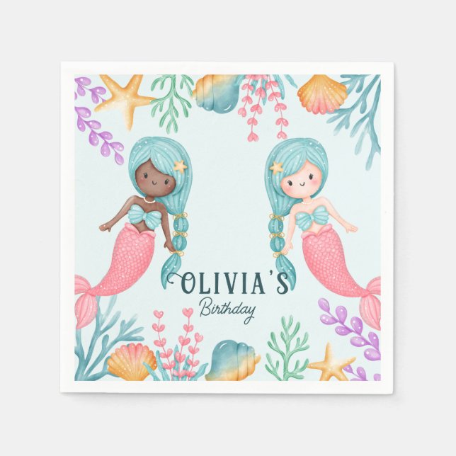 Two mermaid  napkin (Front)