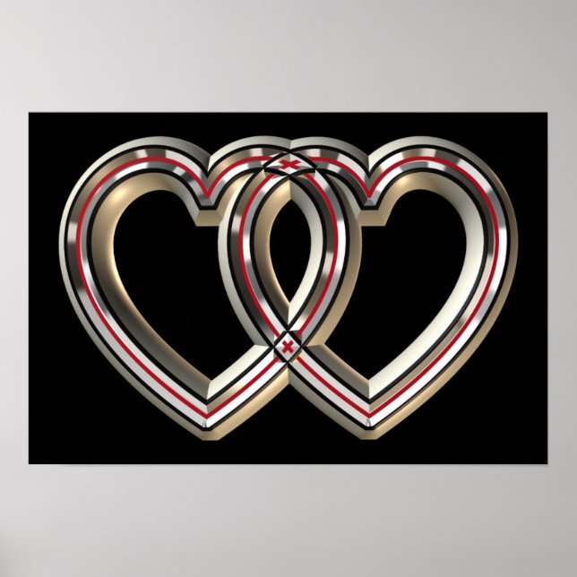 Two metal hearts poster (Front)