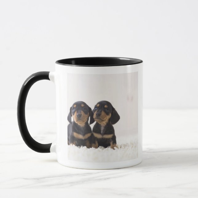 Two Mini Dachshund Sitting Mug (Left)