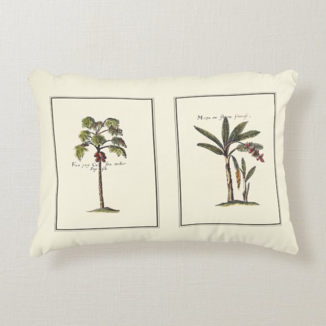 Two Miniature Framed Palm Trees Accent Pillow (Front)