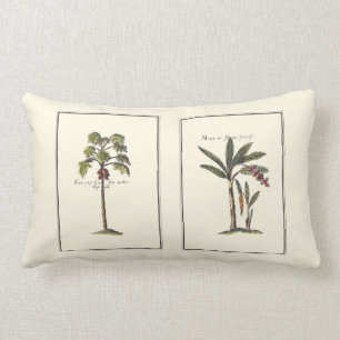 Two Miniature Framed Palm Trees Lumbar Pillow
