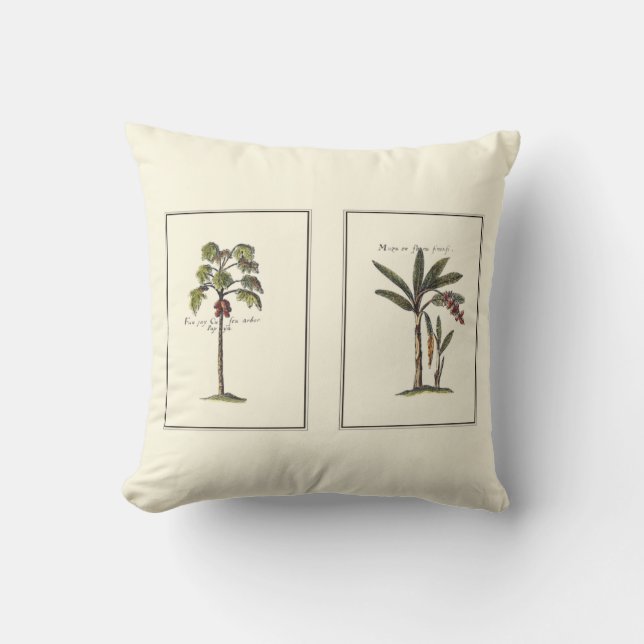 Two Miniature Framed Palm Trees Throw Pillow (Front)